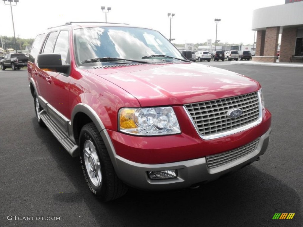 2003 Expedition Eddie Bauer 4x4 - Laser Red Tinted Metallic / Medium Parchment photo #2
