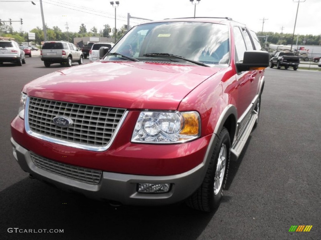 2003 Expedition Eddie Bauer 4x4 - Laser Red Tinted Metallic / Medium Parchment photo #3