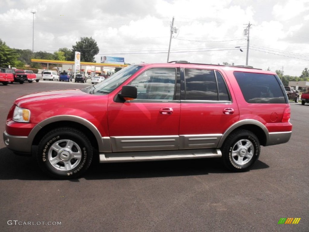 2003 Expedition Eddie Bauer 4x4 - Laser Red Tinted Metallic / Medium Parchment photo #4