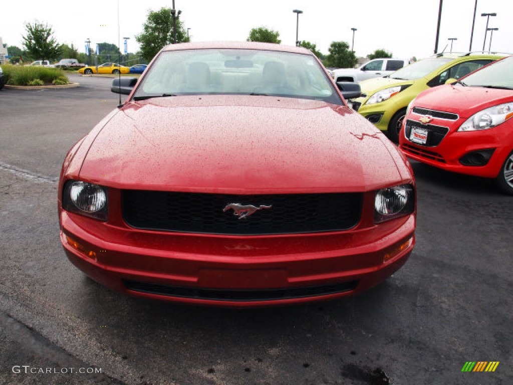 2006 Mustang V6 Premium Coupe - Redfire Metallic / Light Parchment photo #8