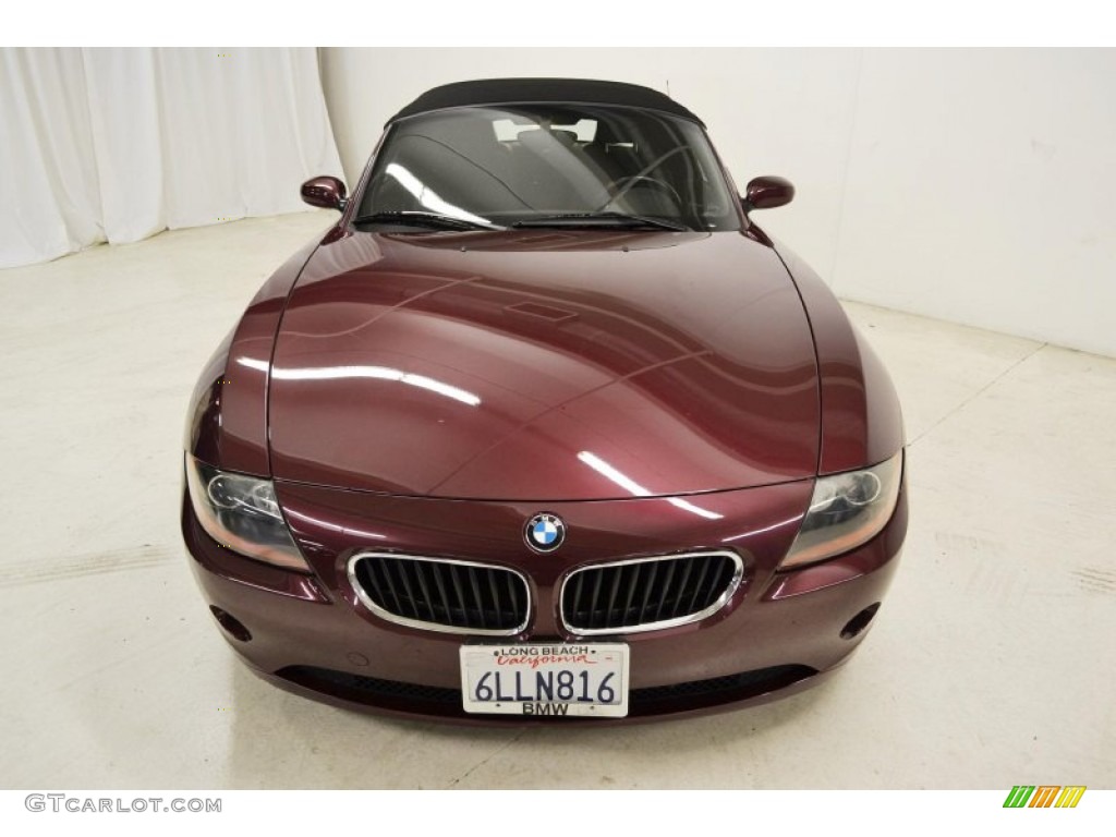 2003 Z4 2.5i Roadster - Merlot Red Metallic / Black photo #4