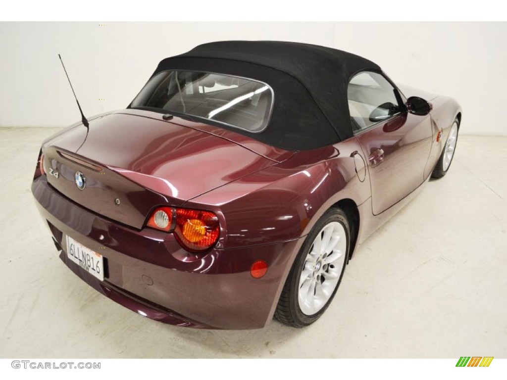 2003 Z4 2.5i Roadster - Merlot Red Metallic / Black photo #5