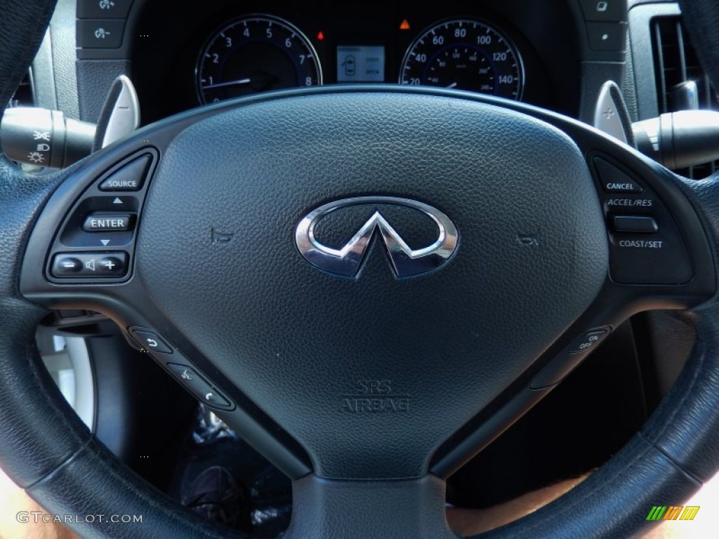 2011 Infiniti G 37 S Sport Convertible Stone Steering Wheel Photo #84917272