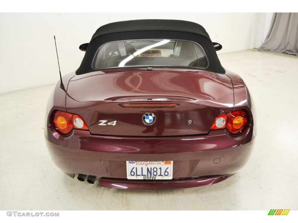 2003 Z4 2.5i Roadster - Merlot Red Metallic / Black photo #6