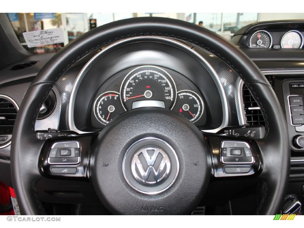 2013 Volkswagen Beetle Turbo Convertible Titan Black Steering Wheel Photo #84919327