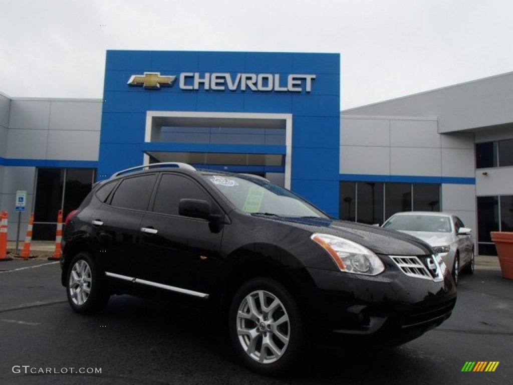 2011 Rogue S AWD - Wicked Black / Black photo #1