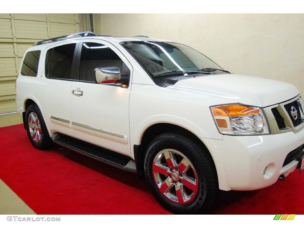 2010 Armada Platinum - Blizzard White / Stone photo #1