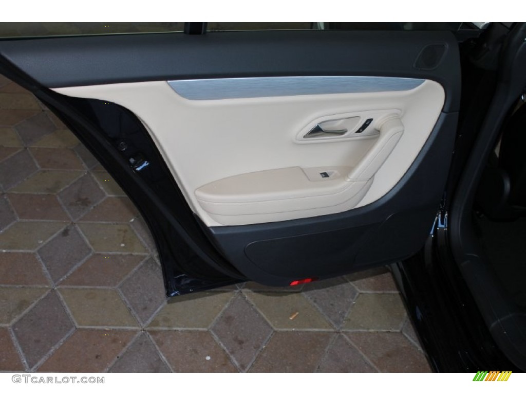 2014 Volkswagen CC R-Line Desert Beige/Black Door Panel Photo #84921863
