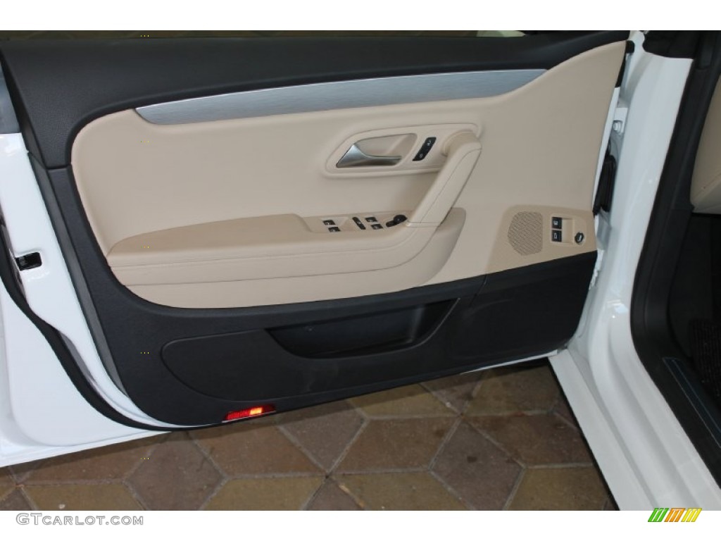 2014 Volkswagen CC Sport Desert Beige/Black Door Panel Photo #84922285