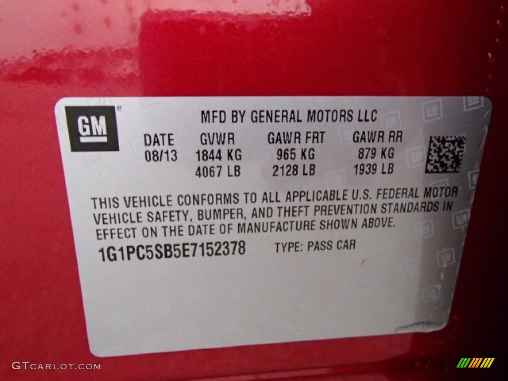 2014 Cruze LT - Crystal Red Tintcoat / Jet Black photo #20