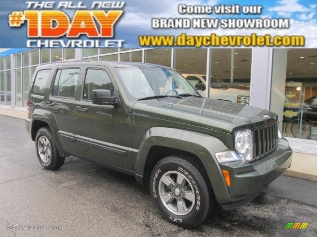 2008 Liberty Sport 4x4 - Jeep Green Metallic / Pastel Pebble Beige photo #1