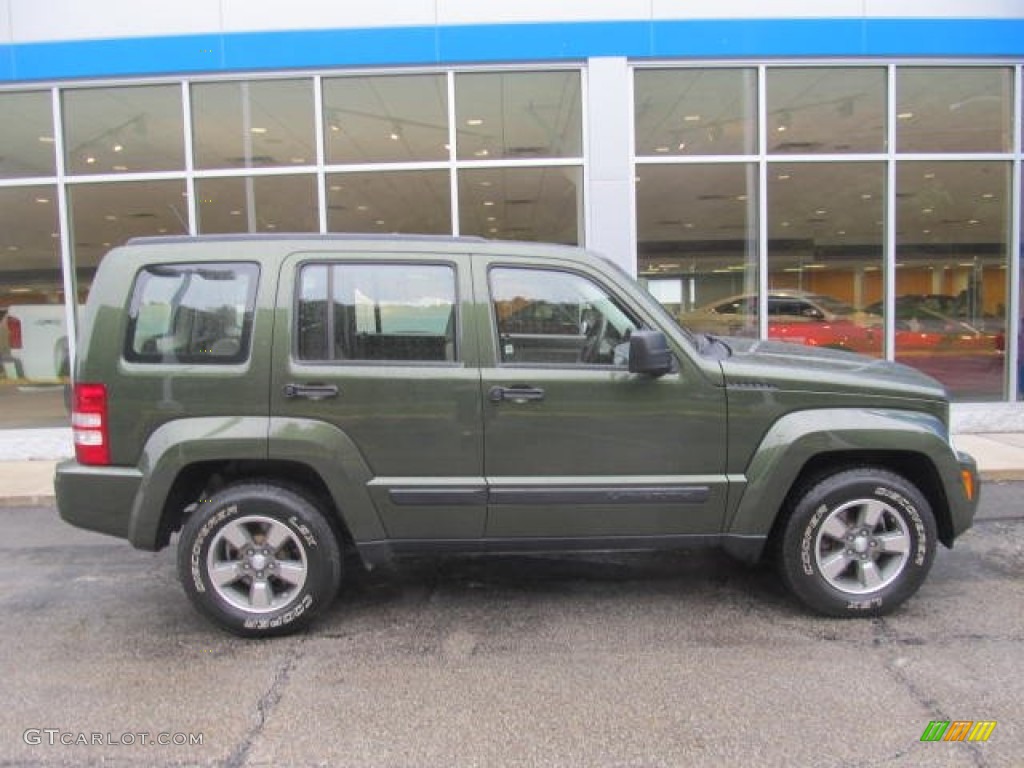 2008 Liberty Sport 4x4 - Jeep Green Metallic / Pastel Pebble Beige photo #2
