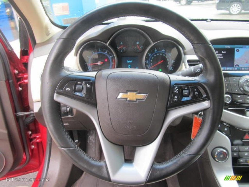 2011 Chevrolet Cruze LT Cocoa/Light Neutral Leather Steering Wheel Photo #84926683
