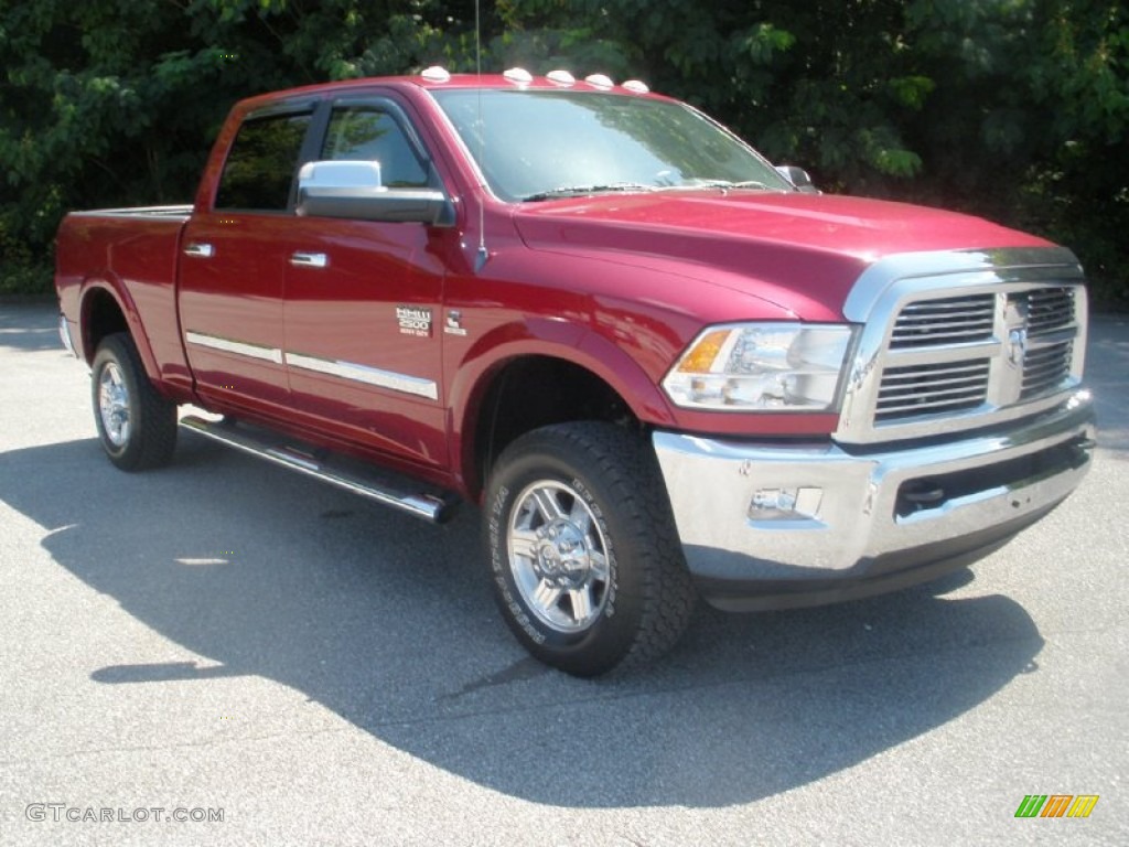 2011 Ram 2500 HD Laramie Crew Cab 4x4 - Deep Cherry Crystal Pearl / Light Pebble Beige/Bark Brown photo #1