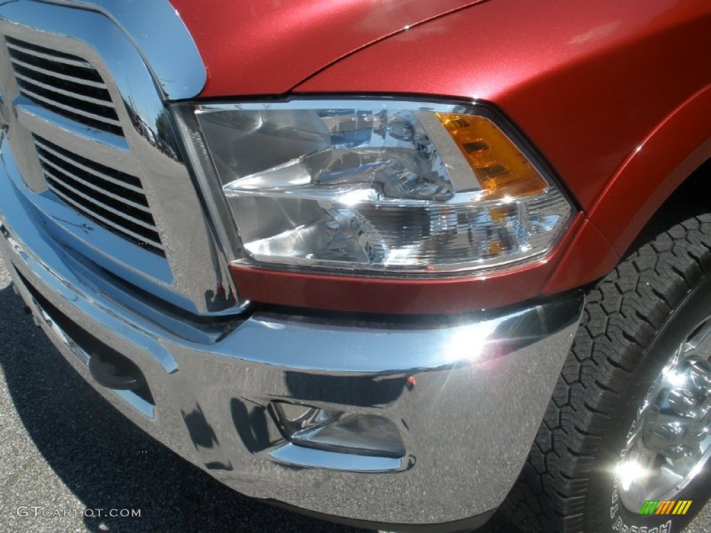 2011 Ram 2500 HD Laramie Crew Cab 4x4 - Deep Cherry Crystal Pearl / Light Pebble Beige/Bark Brown photo #15