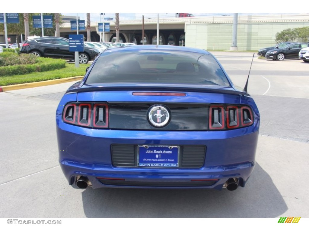 2013 Mustang V6 Coupe - Grabber Blue / Stone photo #4