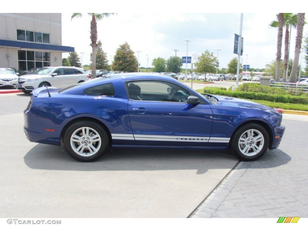 2013 Mustang V6 Coupe - Grabber Blue / Stone photo #6