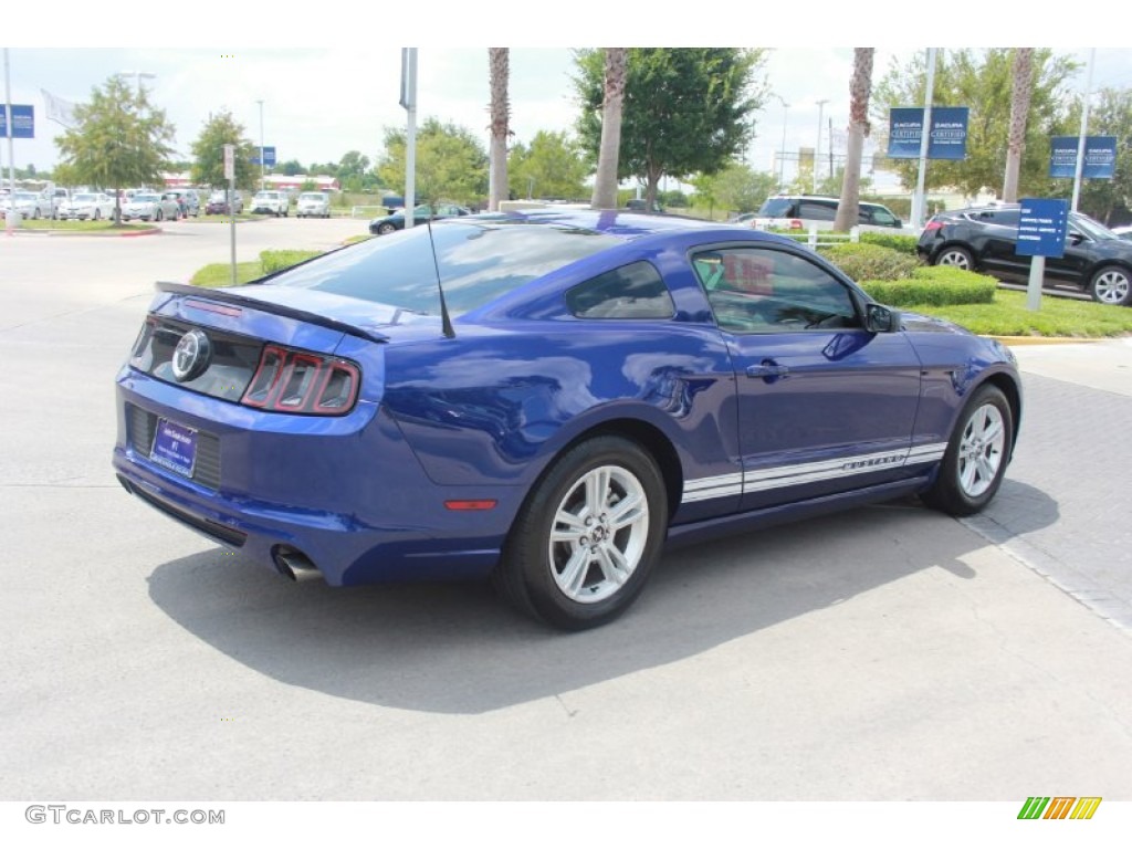 2013 Mustang V6 Coupe - Grabber Blue / Stone photo #8
