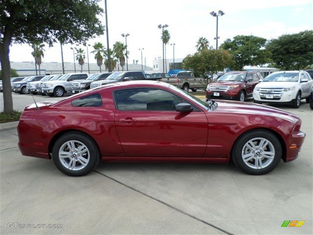 2014 Mustang V6 Coupe - Ruby Red / Medium Stone photo #6