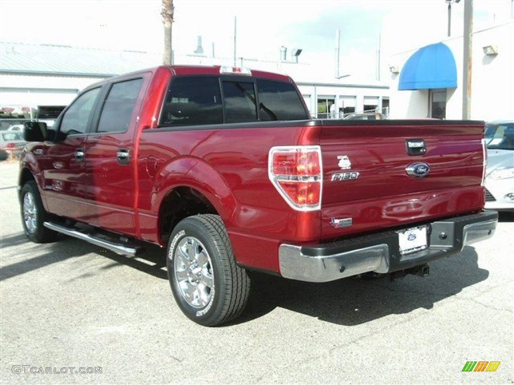 2013 F150 XLT SuperCrew - Ruby Red Metallic / Steel Gray photo #2