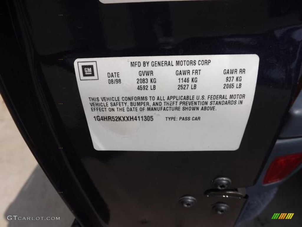 1999 Buick LeSabre Limited Sedan Info Tag Photo #84938686