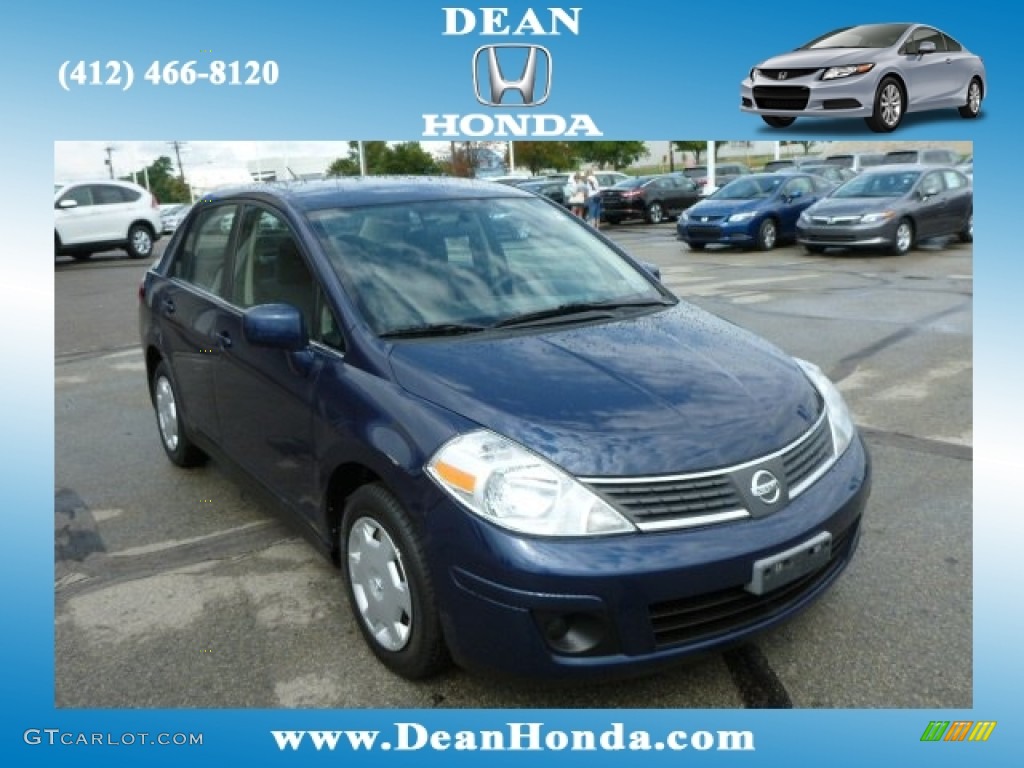 2009 Versa 1.8 S Sedan - Blue Onyx / Charcoal photo #1