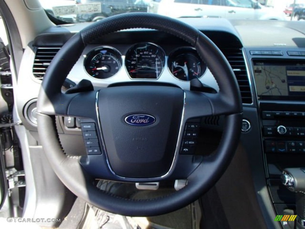 2010 Ford Taurus SHO AWD Charcoal Black Steering Wheel Photo #84940972