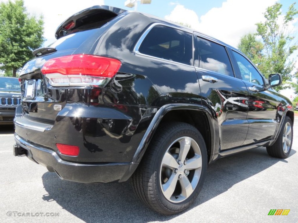 2014 Grand Cherokee Overland 4x4 - Brilliant Black Crystal Pearl / Overland Morocco Black photo #3