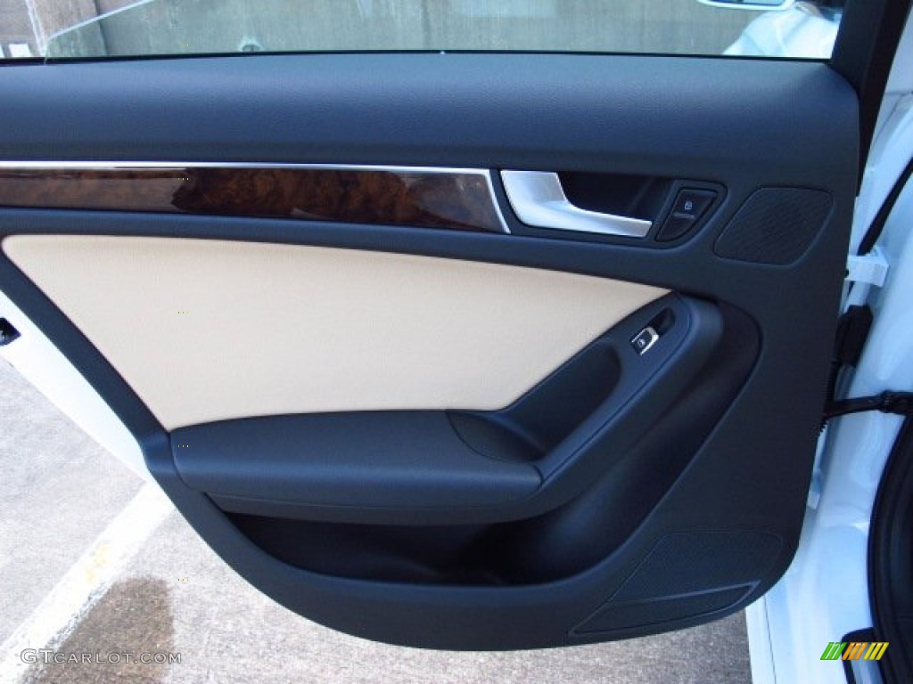 2014 Audi A4 2.0T Sedan Velvet Beige/Black Door Panel Photo #84948805