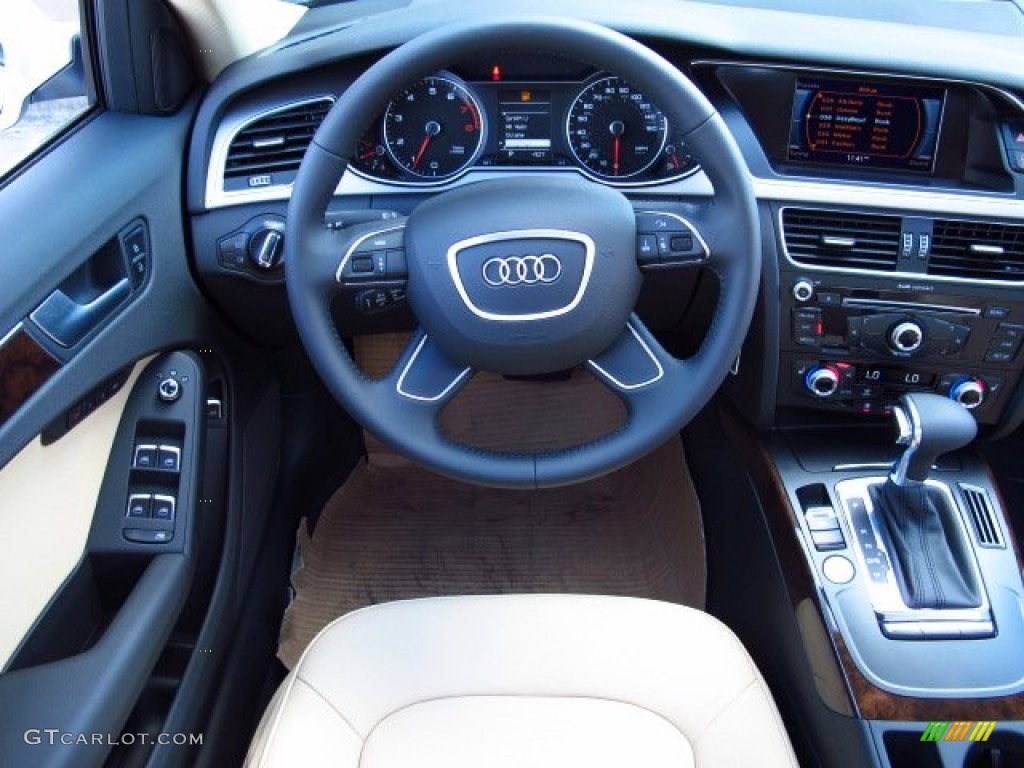 2014 Audi A4 2.0T Sedan Velvet Beige/Black Dashboard Photo #84948829