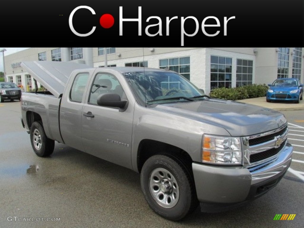 2008 Silverado 1500 LS Extended Cab 4x4 - Graystone Metallic / Dark Titanium photo #1