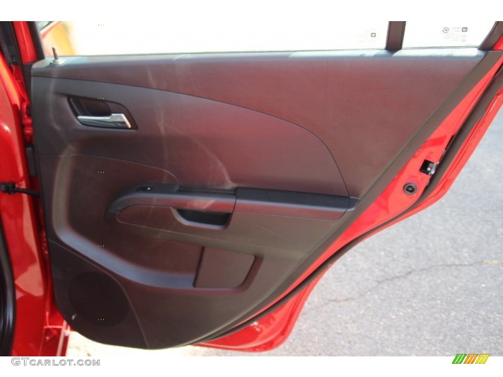 2012 Chevrolet Sonic LTZ Sedan Dark Pewter/Dark Titanium Door Panel Photo #84950255