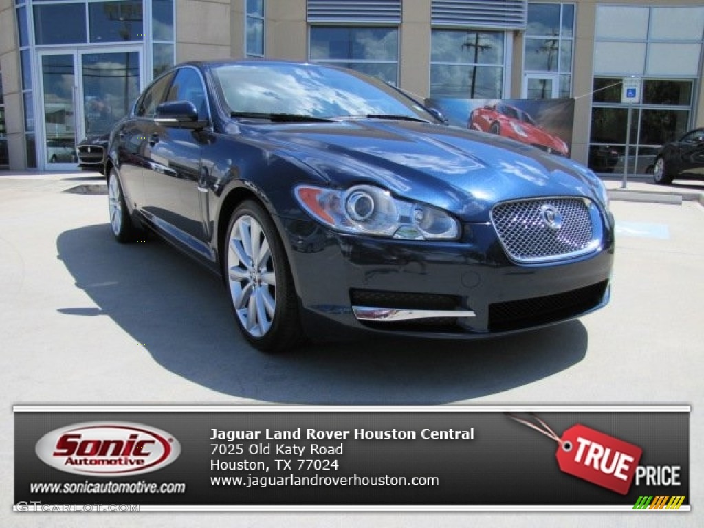 2010 XF Premium Sport Sedan - Indigo Blue Metallic / Barley photo #1