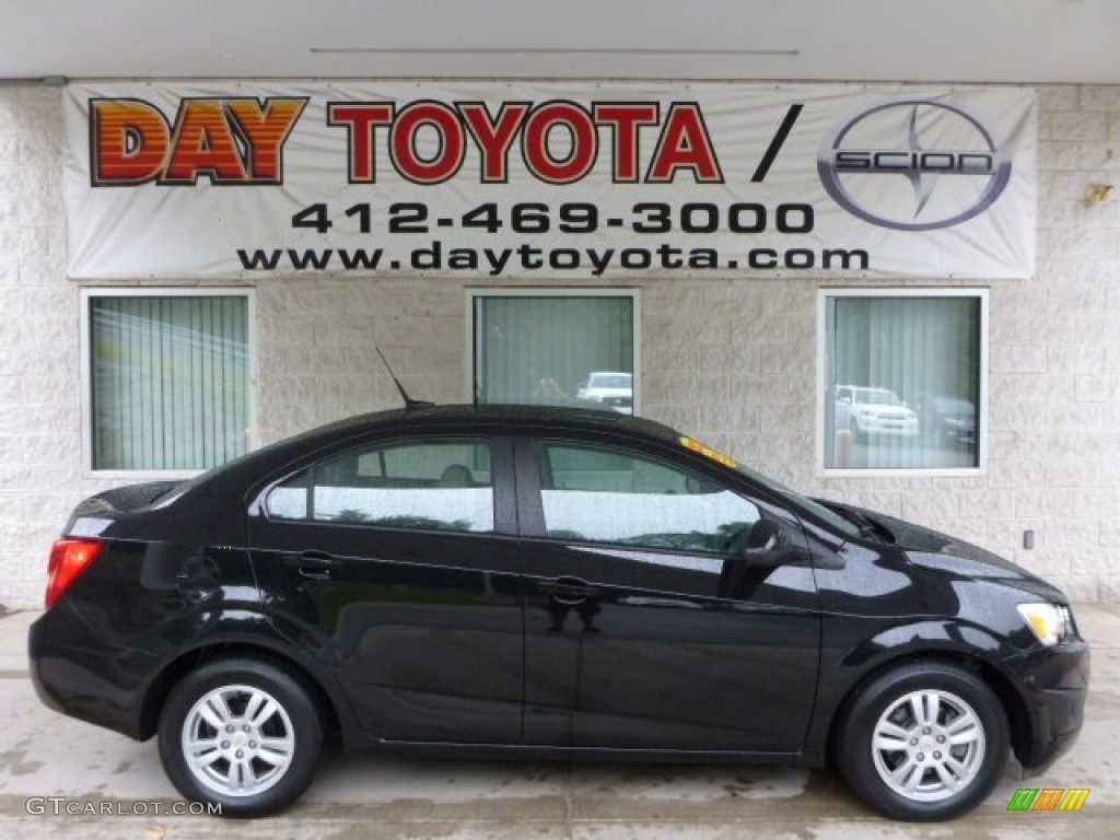 2012 Sonic LS Sedan - Black / Jet Black/Dark Titanium photo #2