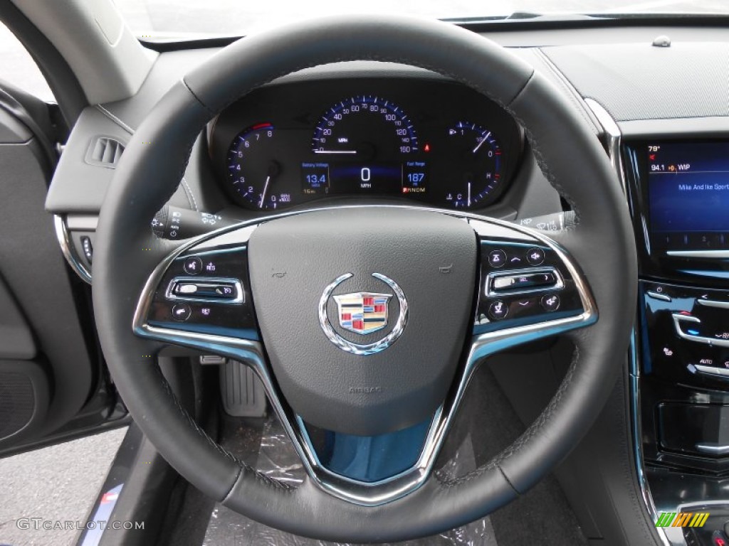 2014 Cadillac ATS 2.0L Turbo AWD Jet Black/Jet Black Steering Wheel Photo #84956198