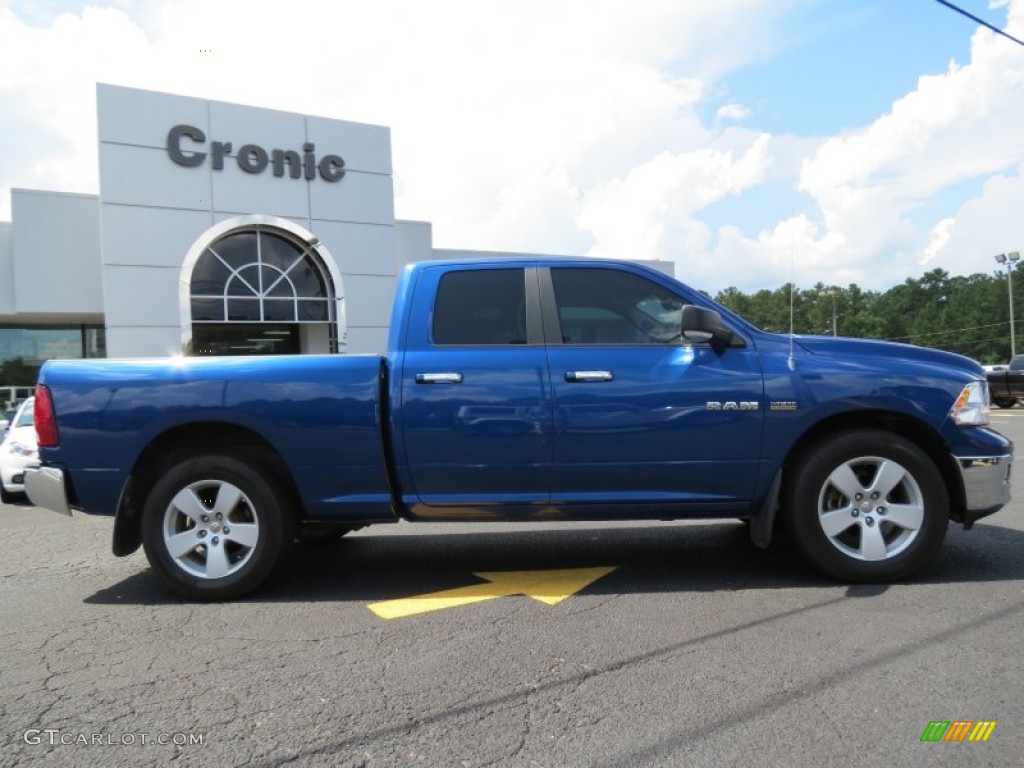 2010 Ram 1500 Big Horn Quad Cab - Deep Water Blue Pearl / Light Pebble Beige/Bark Brown photo #8