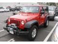 2009 Flame Red Jeep Wrangler Rubicon 4x4  photo #4