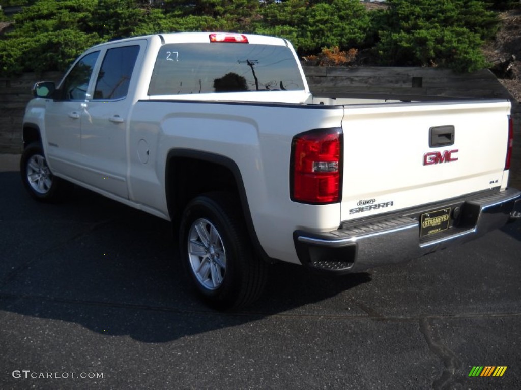 2014 Sierra 1500 SLE Crew Cab 4x4 - White Diamond Tricoat / Cocoa/Dune photo #6