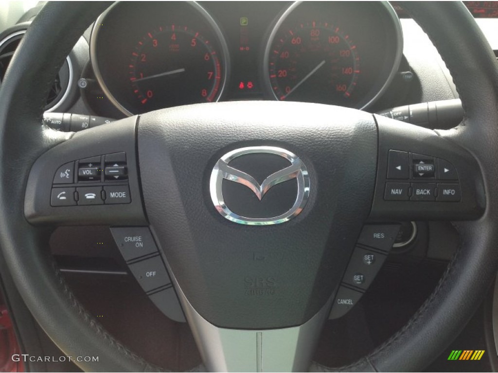 2011 Mazda MAZDA3 s Grand Touring 4 Door Black Steering Wheel Photo #84962804