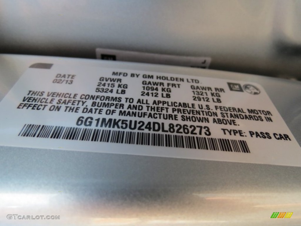 2013 Chevrolet Caprice PPV Info Tag Photos