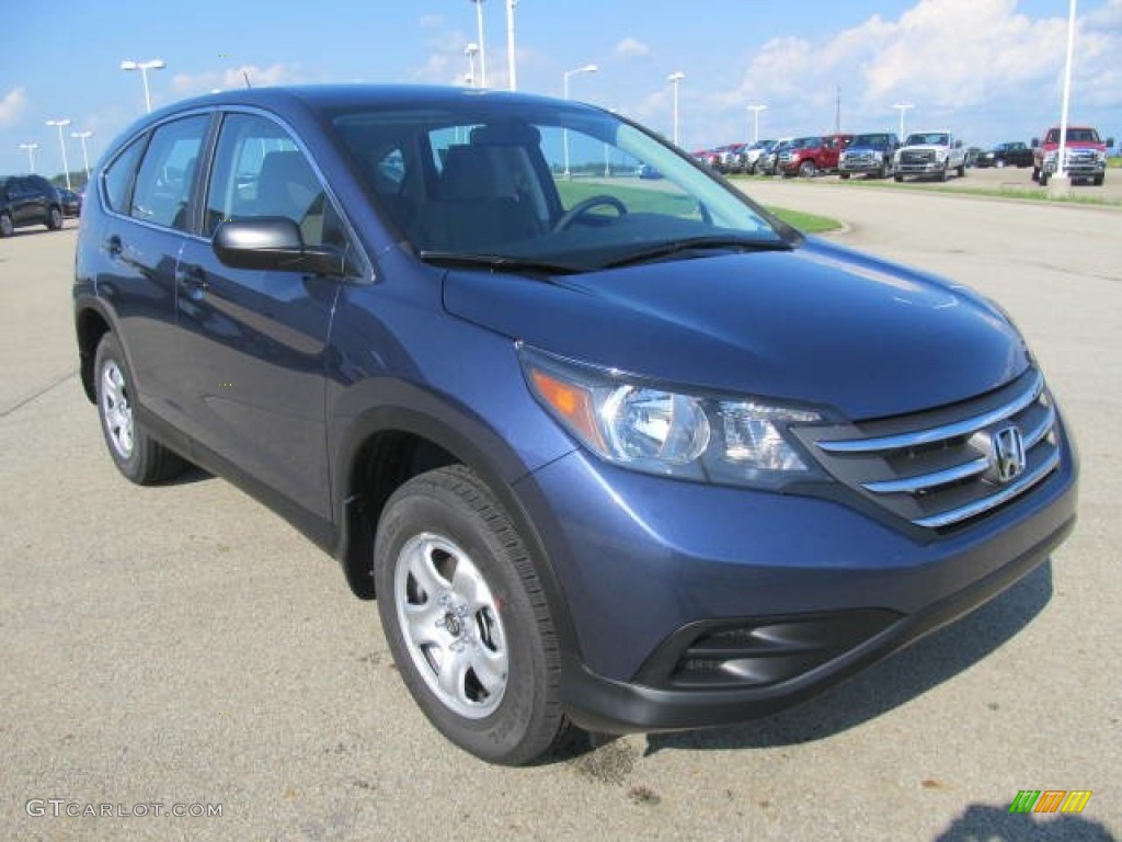 2014 CR-V LX AWD - Twilight Blue Metallic / Gray photo #5