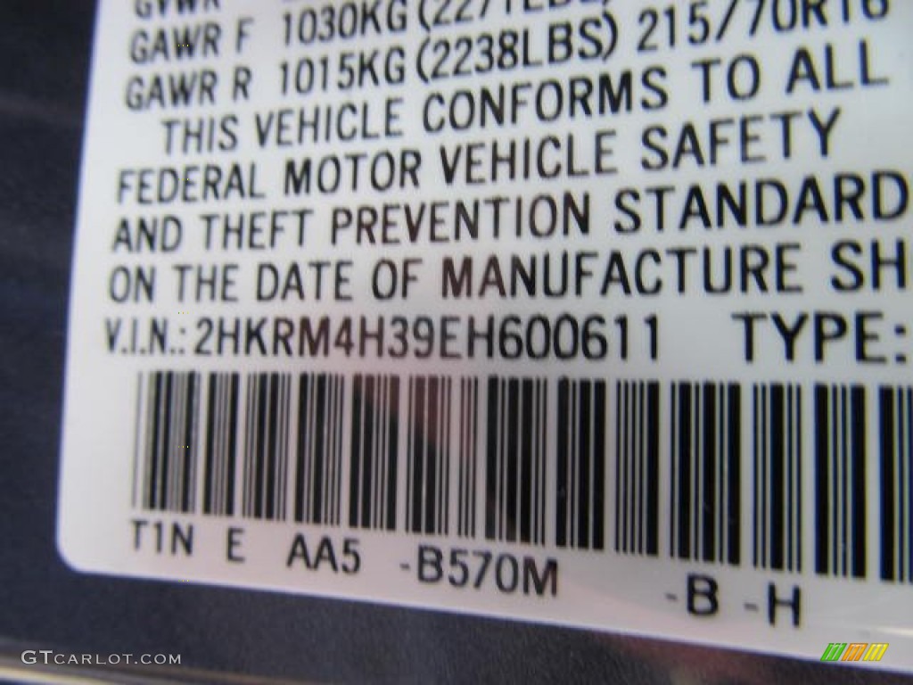 2014 CR-V LX AWD - Twilight Blue Metallic / Gray photo #9