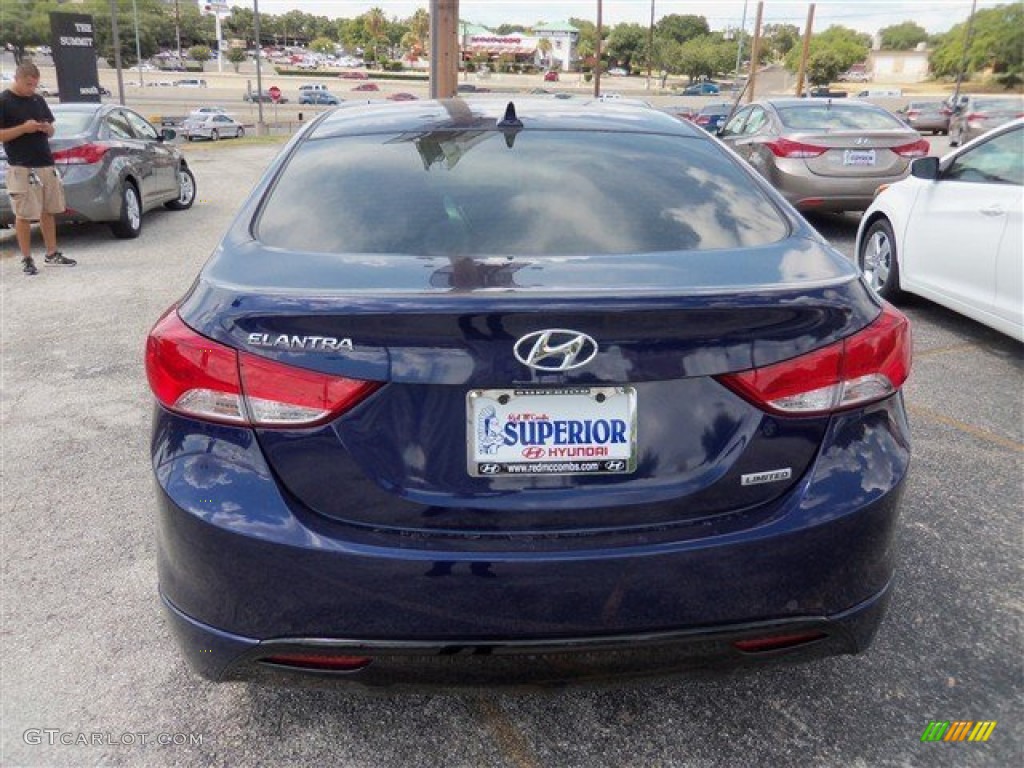 2013 Elantra Limited - Indigo Night / Gray photo #6