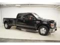 2008 Black Ford F350 Super Duty XLT Crew Cab Dually  photo #2