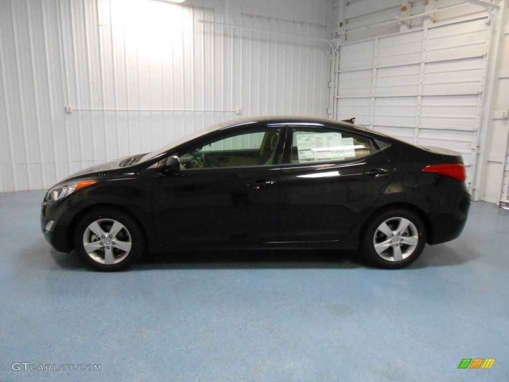 2013 Elantra GLS - Midnight Black / Beige photo #1