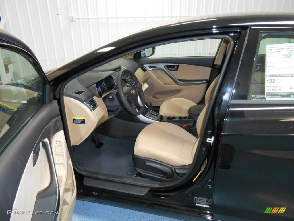 2013 Elantra GLS - Midnight Black / Beige photo #3