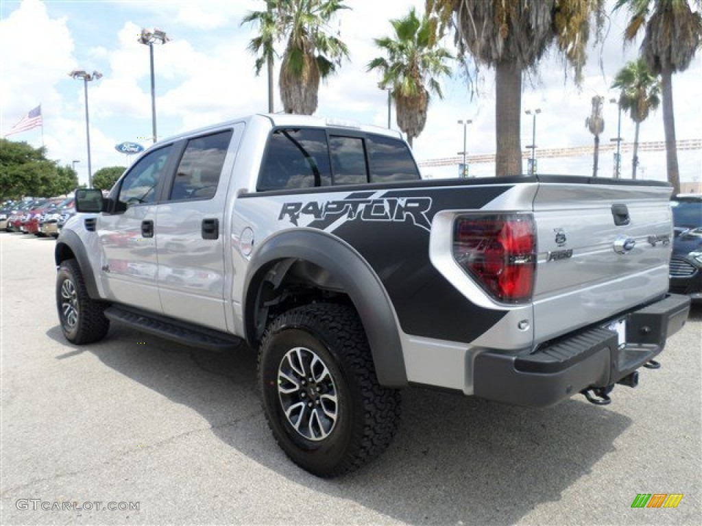 2013 F150 SVT Raptor SuperCrew 4x4 - Ingot Silver Metallic / Raptor Black Leather/Cloth photo #2