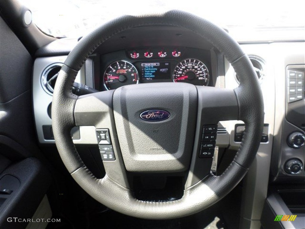 2013 Ford F150 FX2 SuperCrew Black Steering Wheel Photo #84977549