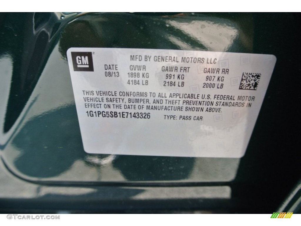 2014 Chevrolet Cruze LTZ Info Tag Photo #84979583