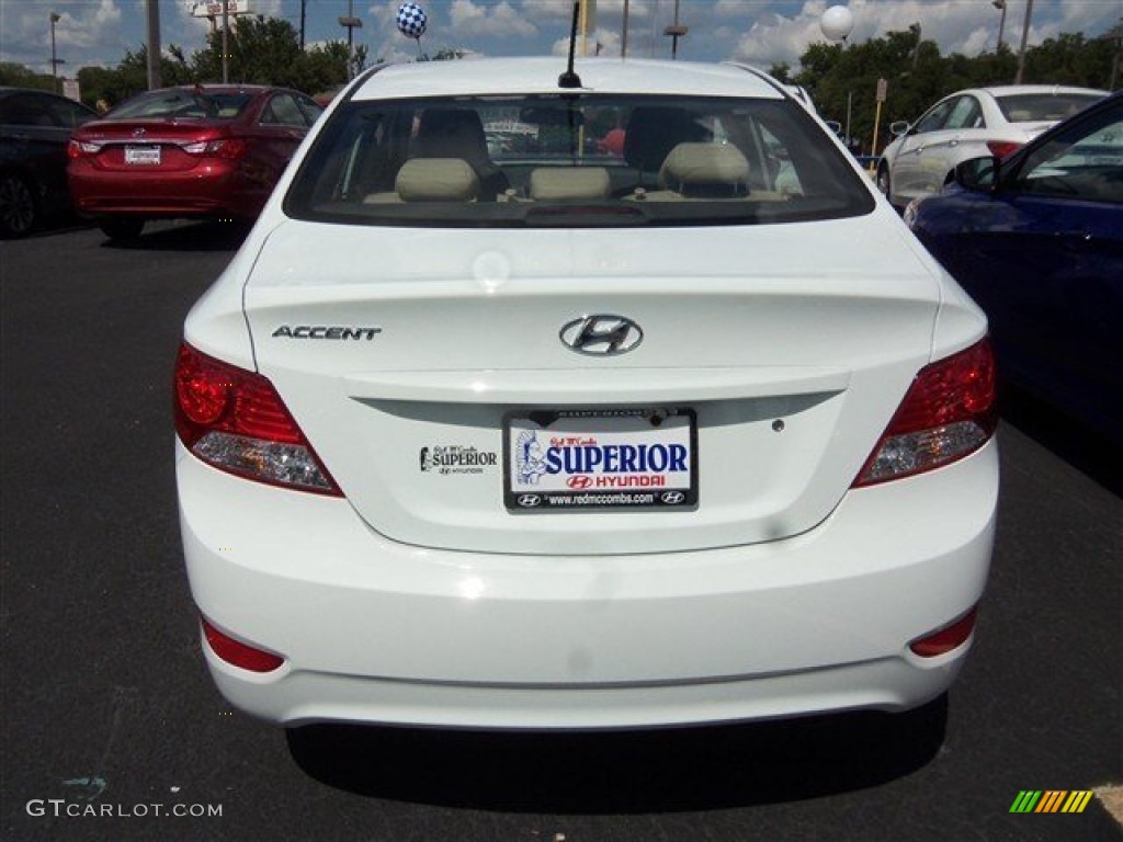 2013 Accent GLS 4 Door - Century White / Beige photo #6